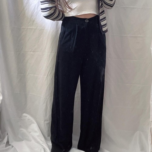 麻質橡根腰西褲