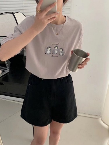 可愛企鵝刺綉TEE